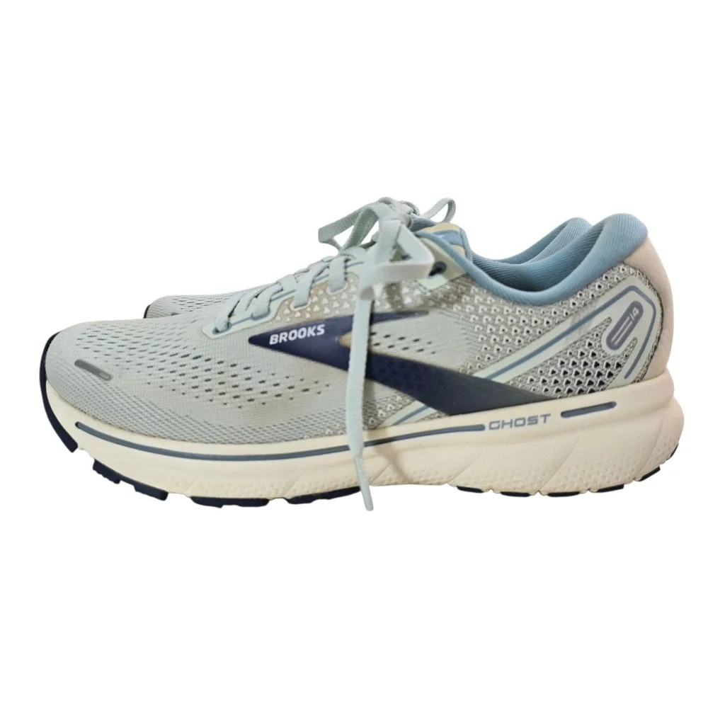 Brooks Ghost 14 Running Shoes Womens 8.5 Aqua Glass/Navy Mesh Neutral Classic - Picture 5 of 13